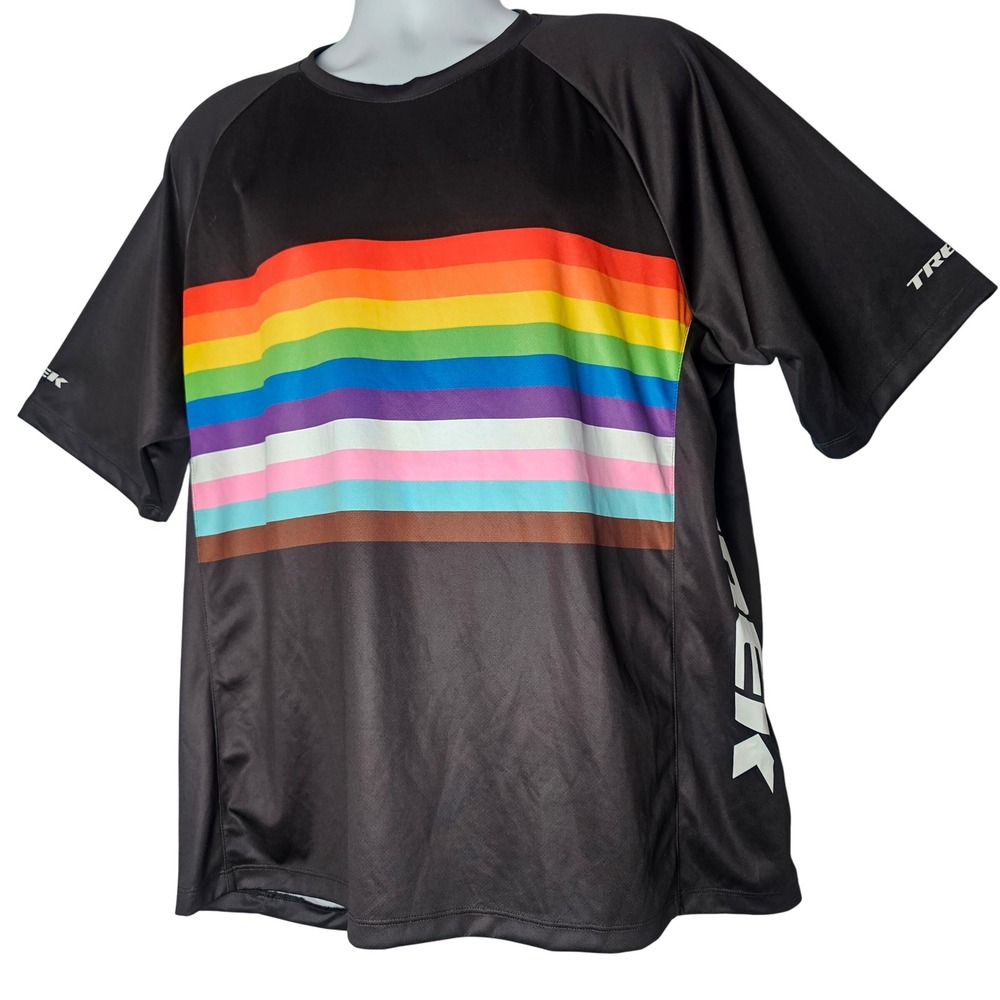 Trek Pride Rainbow Cycling Jersey T Shirt XX-Large‎ Mens Black Short Sleeve LGBT